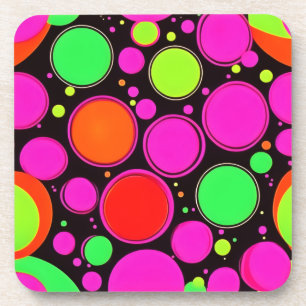 Neon-Punkte-Party Getränkeuntersetzer