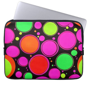 Neon-Punkte-Party Laptopschutzhülle