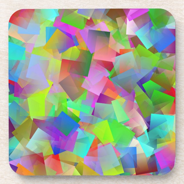 Neon Quadrate Untersetzer Set (Vorderseite)