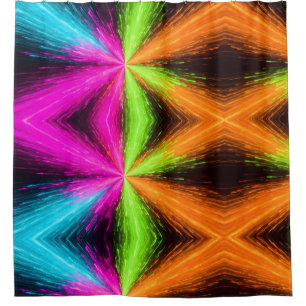 Neon Radial Burst Explosion Duschvorhang