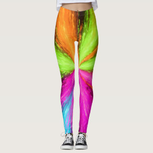 Neon Radial Burst Explosion Leggings