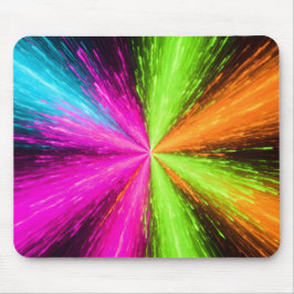 Neon Radial Burst Explosion Mousepad