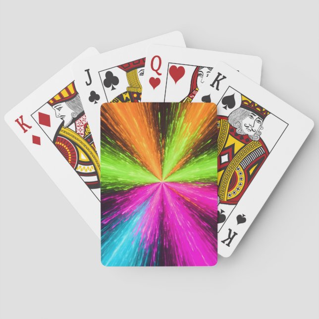 Neon Radial Burst Explosion Spielkarten (Rückseite)