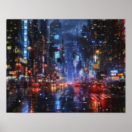 Neon Rain: Der Puls der Nacht in der Stadt Poster