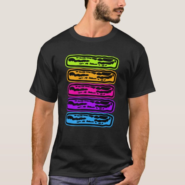 Neon Rainbow Bacon Lover T-Shirt (Vorderseite)