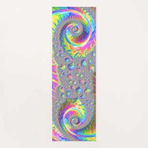 Neon Rainbow Fraktal Yogamatte