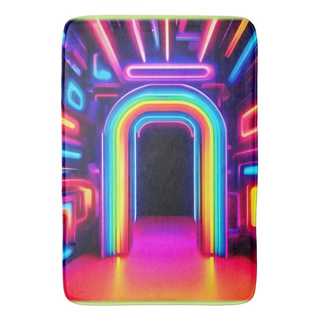 Neon Rainbow Gateway Badematte (Vorderseite Vertikal)