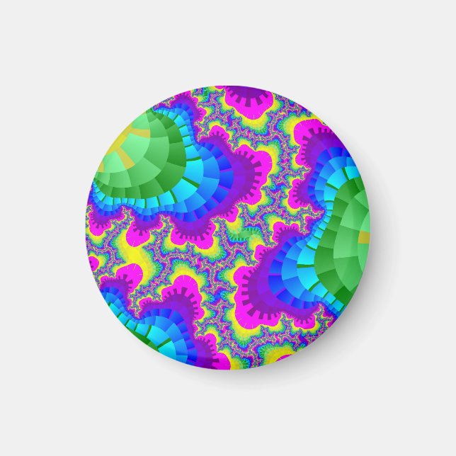 Neon Rainbow Gear Magnet (Vorne)