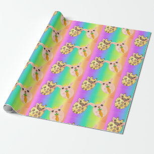Neon Rainbow Light Giraffe Bunny Animal Niedlich Geschenkpapier