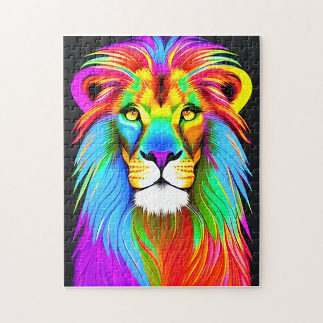 Neon Rainbow Lion (Vertikal)