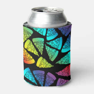 Neon Rainbow Pizza Lover Dosenkühler