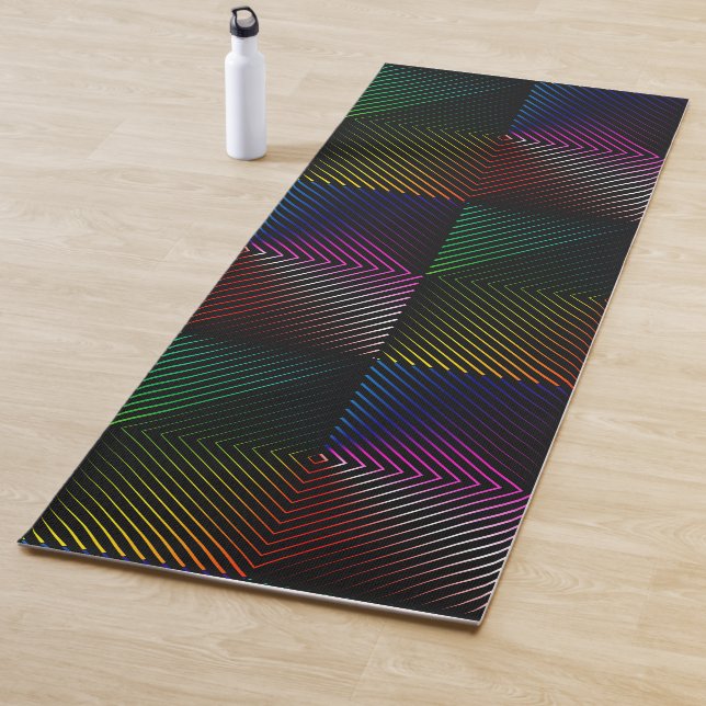 Neon Rainbow Prism On Black Yogamatte (Beispiel)