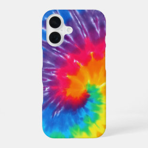 Neon Rainbow Retro Gefärbte Krawatte Design iPhone 16 Hülle