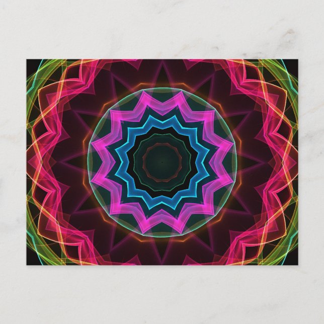 Neon Rainbow Star Postkarte (Vorderseite)