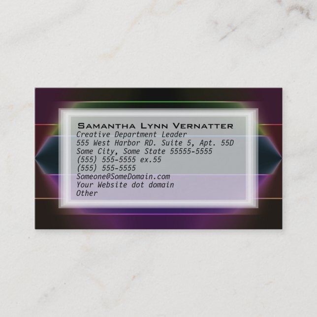 Neon Rainbow Stripes Visitenkarte (Vorderseite)