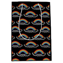 Neon Rainbows Geschenktasche (schwarz)