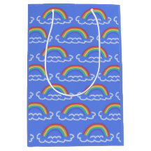 Neon Rainbows Gift Bag (Denim Blue)