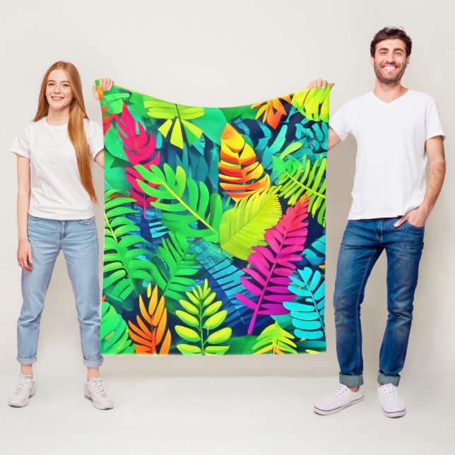 Neon Rainforest Fantasy Fleecedecke (Beispiel)