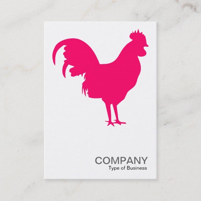 Neon Red Cockerel - Weiß Visitenkarte (Vorderseite)