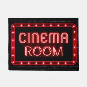 Neon Red Effect Zuhause Cinema Zimmermatte Fußmatte