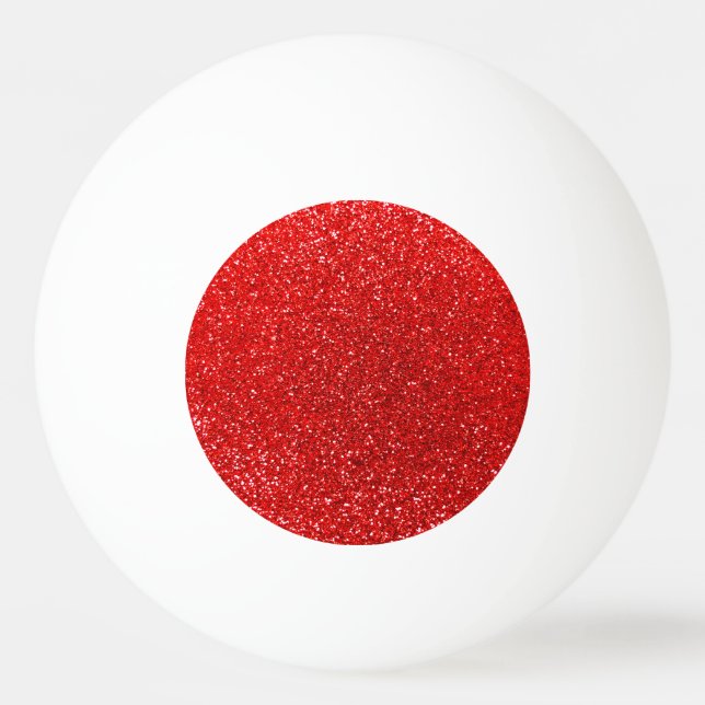 Neon Red Glitzer Tischtennisball (Vorderseite)