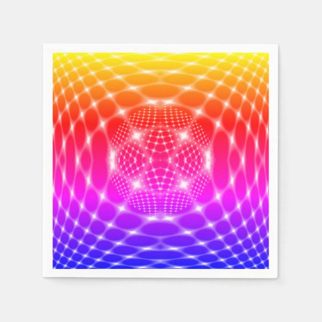 Neon Red Glob Fraktal Serviette (Vorderseite)