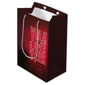 Neon Red Weihnachten Liebe This Mittlere Geschenktüte