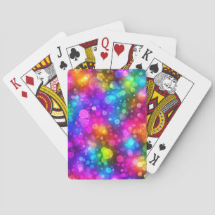 Neon-Regenbogen-Bokeh-Lichter abstrakt Spielkarten