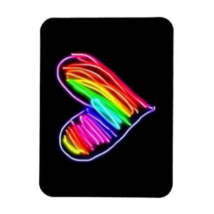 Neon-Regenbogen-Herz-T-Shirt Liebes-Pride-LGBQT-De Magnet