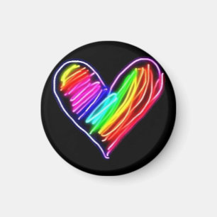 Neon-Regenbogen-Herz-T-Shirt Liebes-Pride-LGBQT-De Magnet