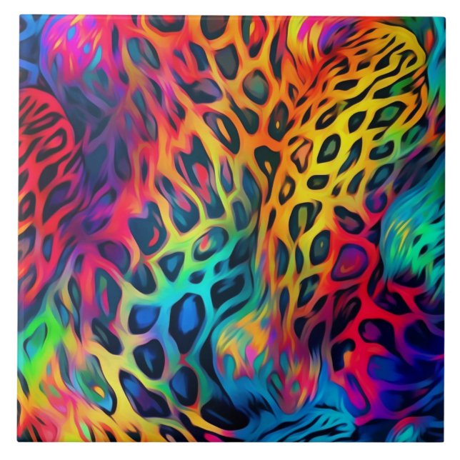 Neon-Regenbogen-Keramikfliese Fliese (Vorderseite)