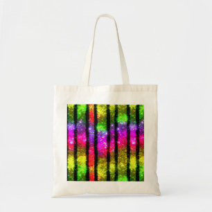 Neon-Regenbogen-Schimmer-Streifen Tragetasche