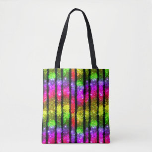 Neon-Regenbogen-Schimmerstreifen Tasche