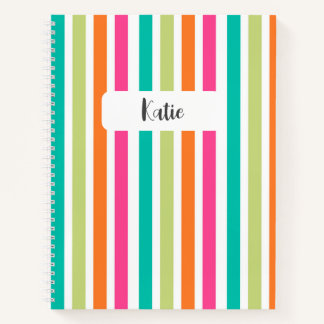 Neon Regenbogenstreifen spass Retro Notizbuch