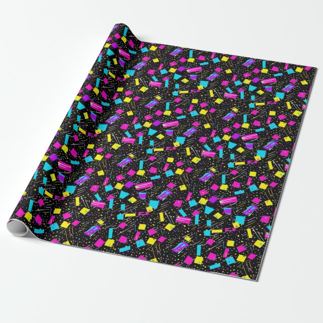 Neon Retro 80er Wrapping Paper Geschenkpapier (Ungerollt)