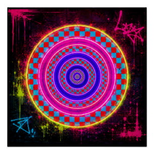 Neon-Retro-Kunst Poster
