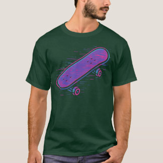Neon Retro Skateboard-Design-Geschenk T-Shirt