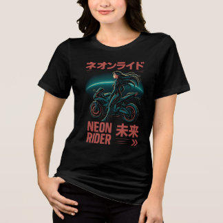 Neon Rider - Japanische Cyber-Ästhetik Tri-Blend Shirt
