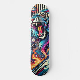 Neon Roaring Tiger Skateboard Skate Deck