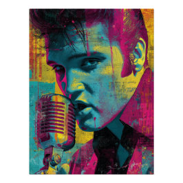 Neon Rock Legend Poster