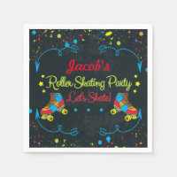 Neon Roller Skate Birthday Napkins
