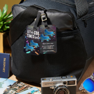 Neon Roller Skate Disco Dance Party Vibes Gepäckanhänger