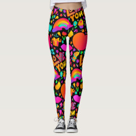 Neon Romantic Pattern Leggings