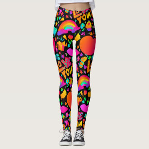 Neon Romantic Pattern Leggings