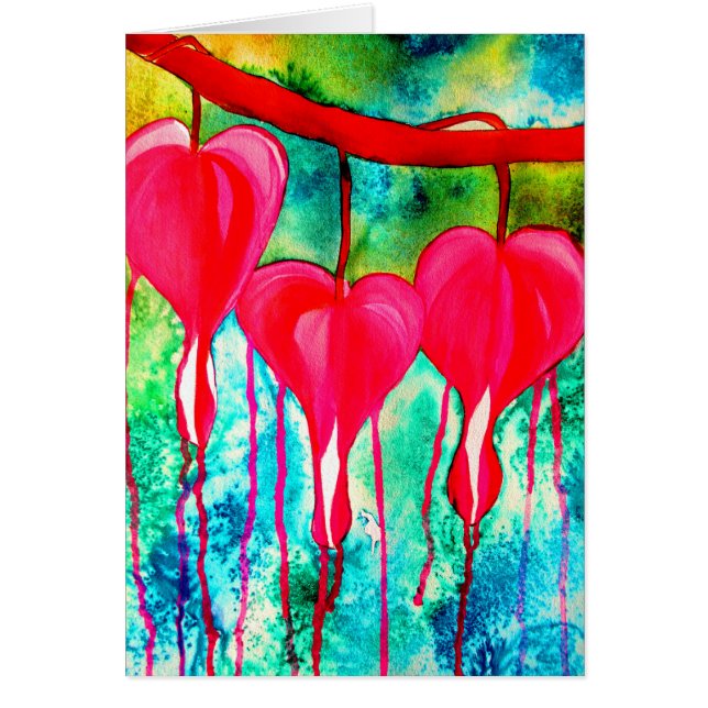 Neon rosa Blutungen Herz-Kunst Blume (Vorne)