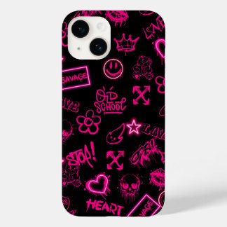 Neon rosa Graffiti iPhone Gehäuse Case-Mate iPhone 14 Hülle