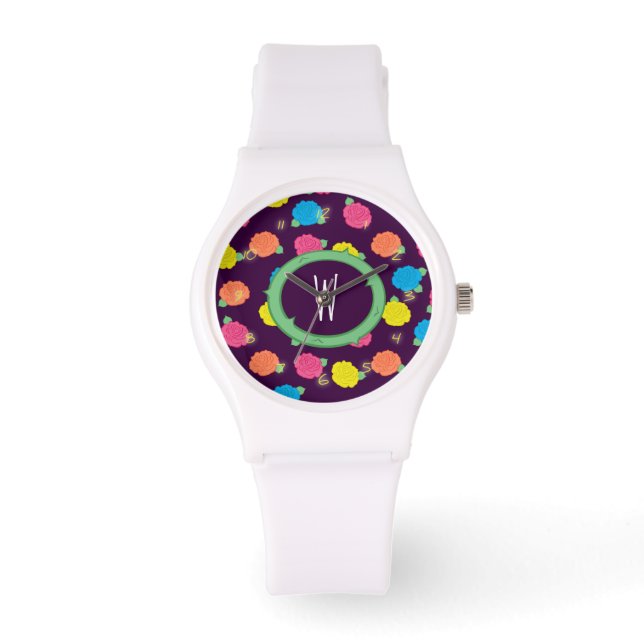 Neon Rose beobachten Armbanduhr (Vorderseite)