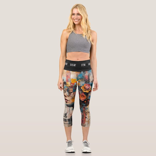 NEON ROSE CAPRI LEGGINGS (Vorderseite)