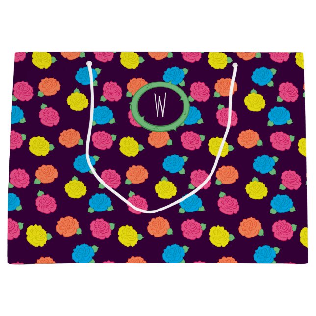 Neon Rose Geschenktasche Große Geschenktüte (Vorderseite)