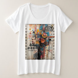 NEON ROSE GROßE GRÖßE T-Shirt